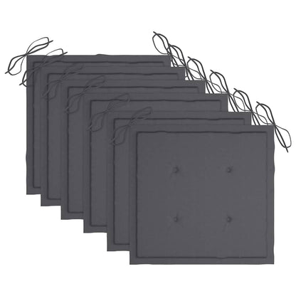 Sedie da Giardino Pieghevoli con Cuscini 6 pz Massello di Teak - homemem39