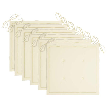 Sedie da Giardino Pieghevoli con Cuscini 6 pz Massello di Teak - homemem39