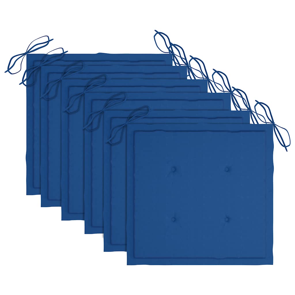 Sedie da Giardino Pieghevoli con Cuscini 6 pz Massello di Teak - homemem39