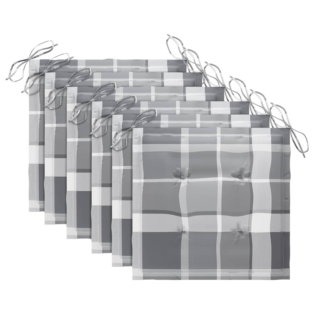 Sedie da Giardino Pieghevoli con Cuscini 6 pz Massello di Teak - homemem39