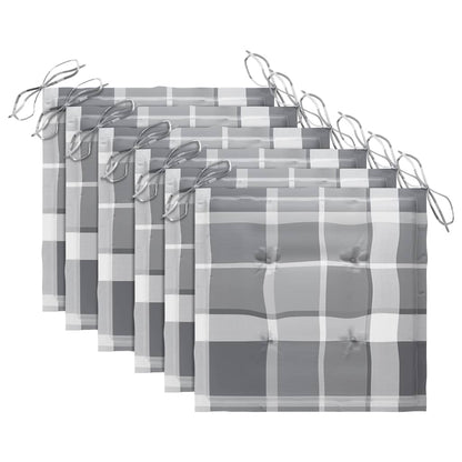 Sedie da Giardino Pieghevoli con Cuscini 6 pz Massello di Teak - homemem39