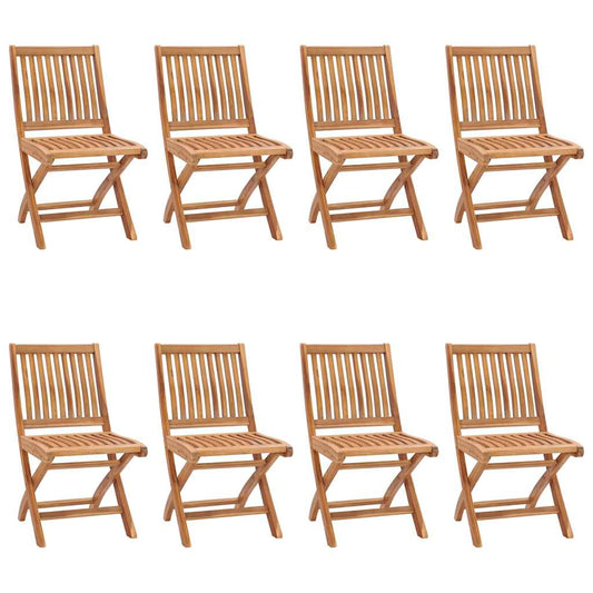 Sedie da Giardino Pieghevoli con Cuscini 8 pz Massello di Teak - homemem39