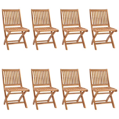 Sedie da Giardino Pieghevoli con Cuscini 8 pz Massello di Teak - homemem39