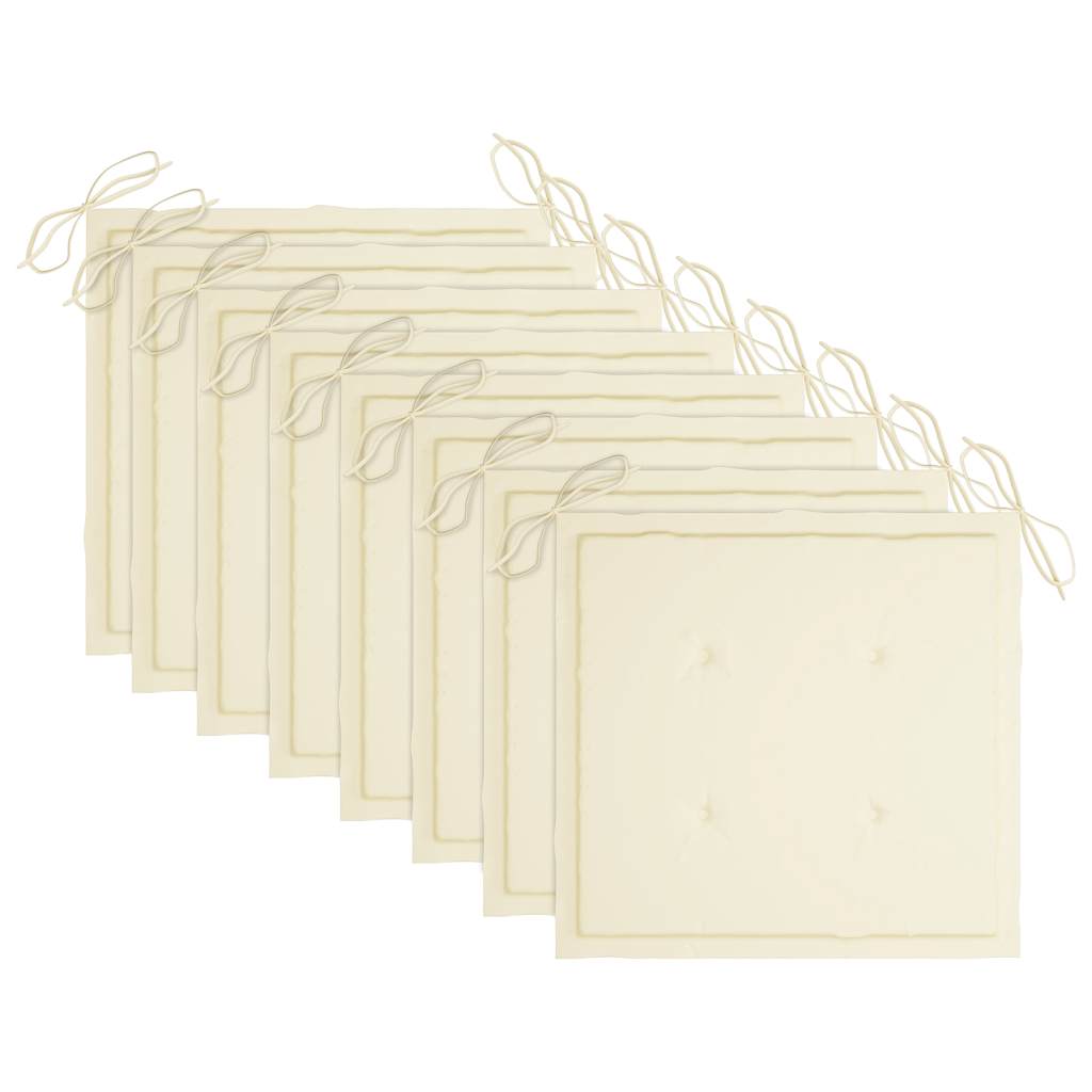 Sedie da Giardino Pieghevoli con Cuscini 8 pz Massello di Teak - homemem39