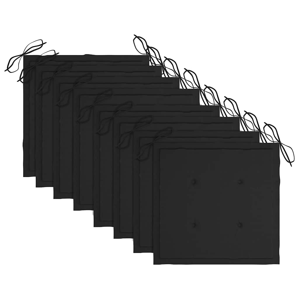 Sedie da Giardino Pieghevoli con Cuscini 8 pz Massello di Teak - homemem39