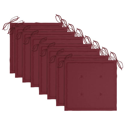 Sedie da Giardino Pieghevoli con Cuscini 8 pz Massello di Teak