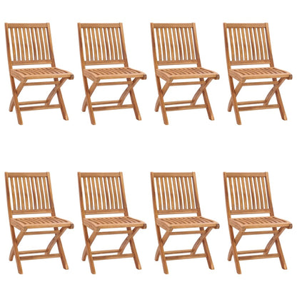 Sedie da Giardino Pieghevoli con Cuscini 8 pz Massello di Teak - homemem39