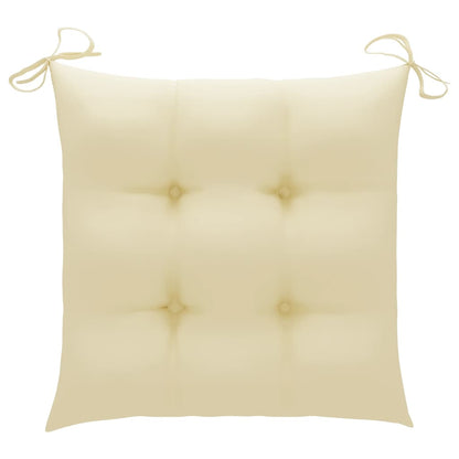 Sedie Giardino con Cuscini Bianco Crema 8pz Legno Massello Teak - homemem39
