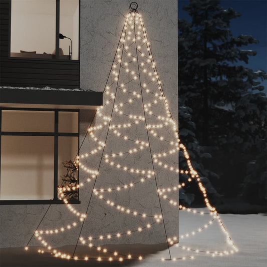 Albero da Parete con Gancio Metallico 720 LED Bianco Caldo 5 m - homemem39