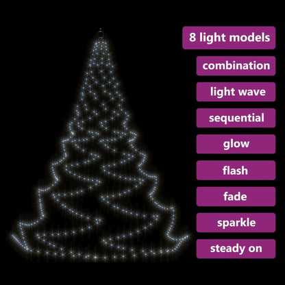 Albero da Parete con Gancio Metallico 720 LED Bianco Freddo 5 m - homemem39