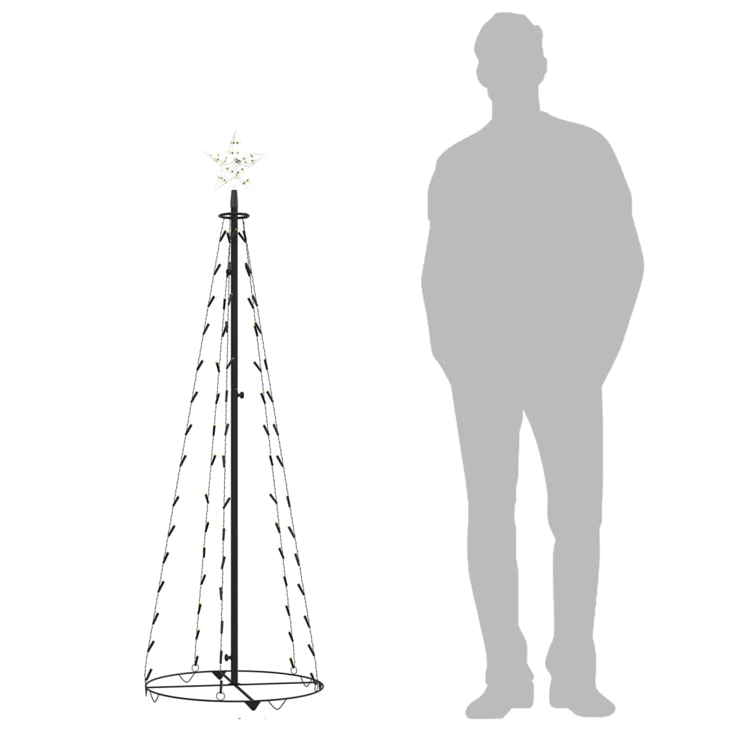 Albero di Natale a Cono con 84 LED Bianco Caldo 50x150 cm