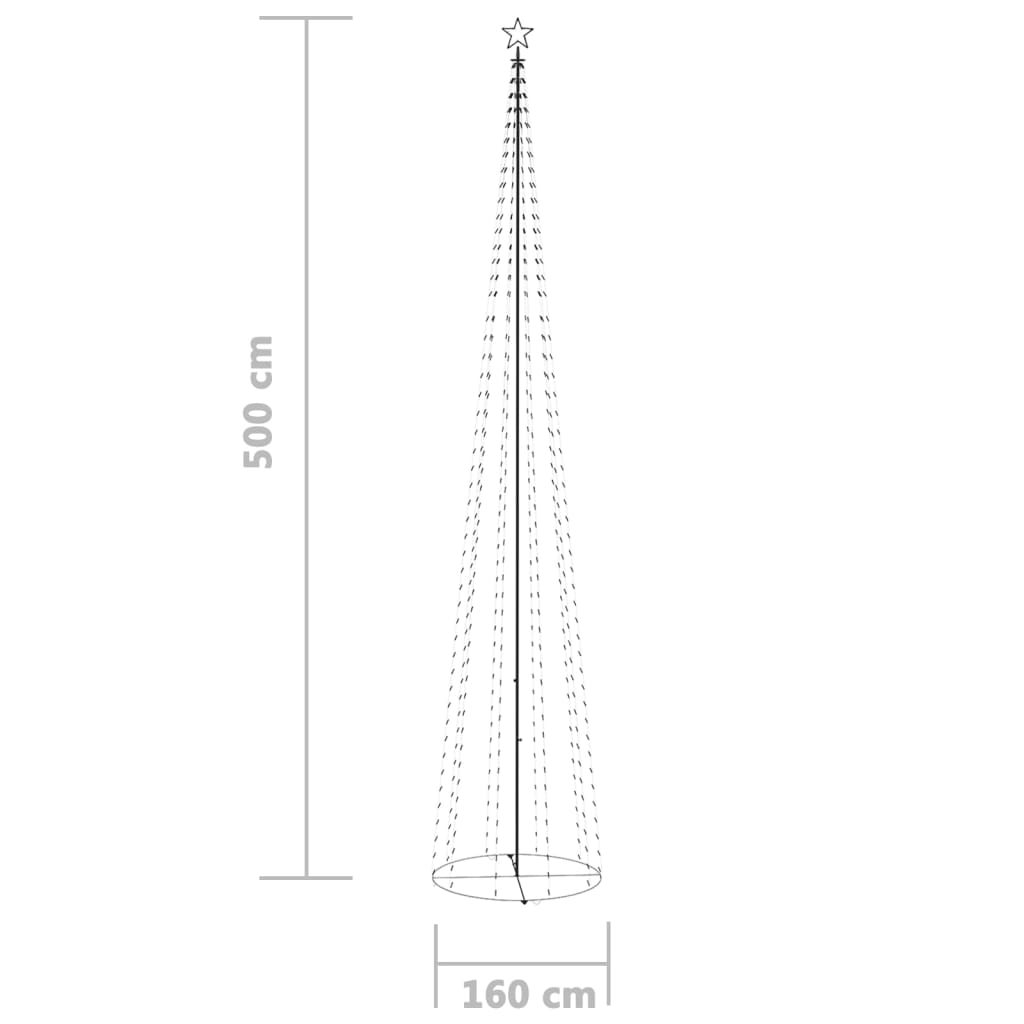 Albero di Natale a Cono con 752 LED Blu 160x500 cm - homemem39