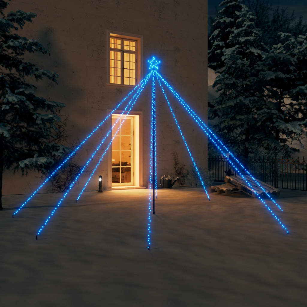 Luci per Albero di Natale Interni Esterni 576 LED Blu 3,6 m - homemem39