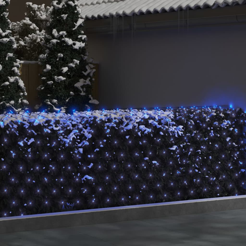 Rete Luci di Natale Blu Chiaro 3x2m 204 LED Interni Esterni - homemem39