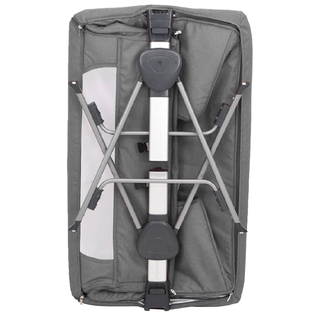 Lettino per Bambini con Materasso Grigio Scuro Tessuto di Lino - homemem39