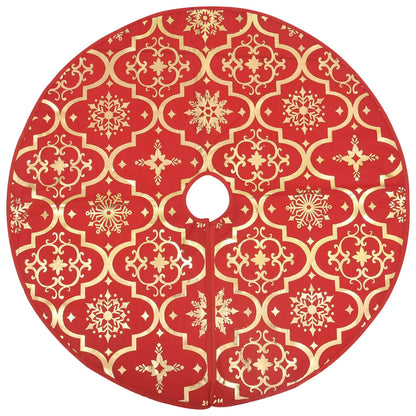 Gonna per albero di Natale di lusso con calza rossa 150 cm in tessuto