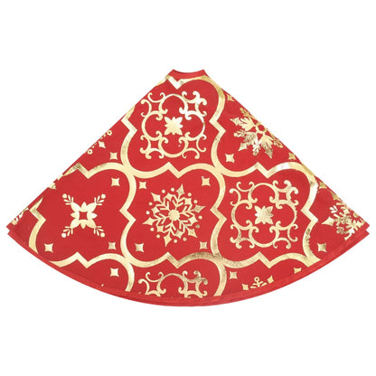Gonna per albero di Natale di lusso con calza rossa 150 cm in tessuto