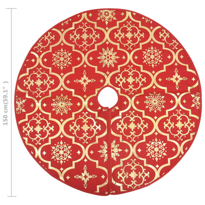 Gonna per albero di Natale di lusso con calza rossa 150 cm in tessuto | homemem39