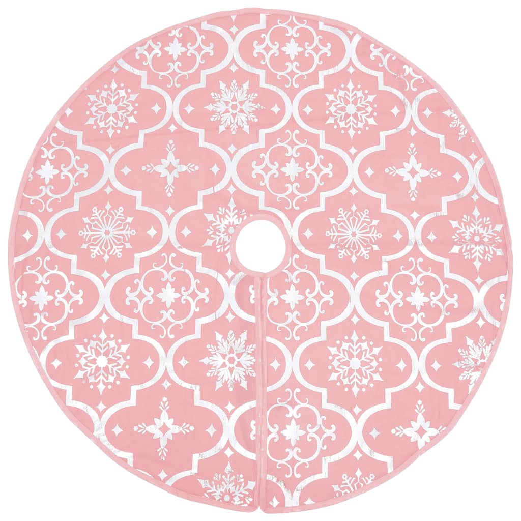 Gonna Albero Natale Raffinata con Calza Rosa Tessuto 90 cm | homemem39