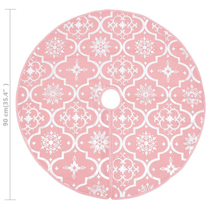 Gonna Albero Natale Raffinata con Calza Rosa Tessuto 90 cm | homemem39