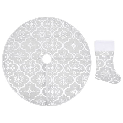 Gonna Albero Natale Raffinata con Calza Bianca Tessuto 90 cm | homemem39