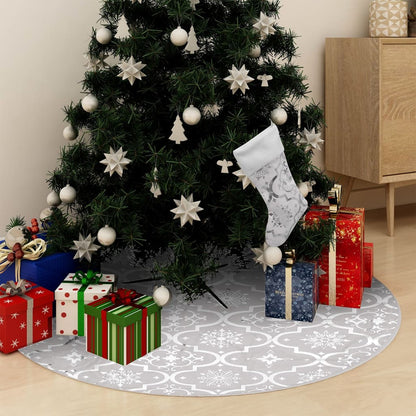 Gonna Albero Natale Raffinata con Calza Bianca Tessuto 150 cm | homemem39