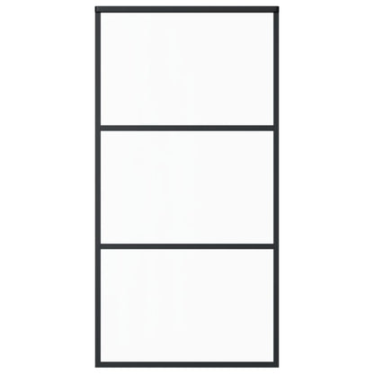 Porta Scorrevole in Vetro ESG e Alluminio 102x205 cm Nera - homemem39