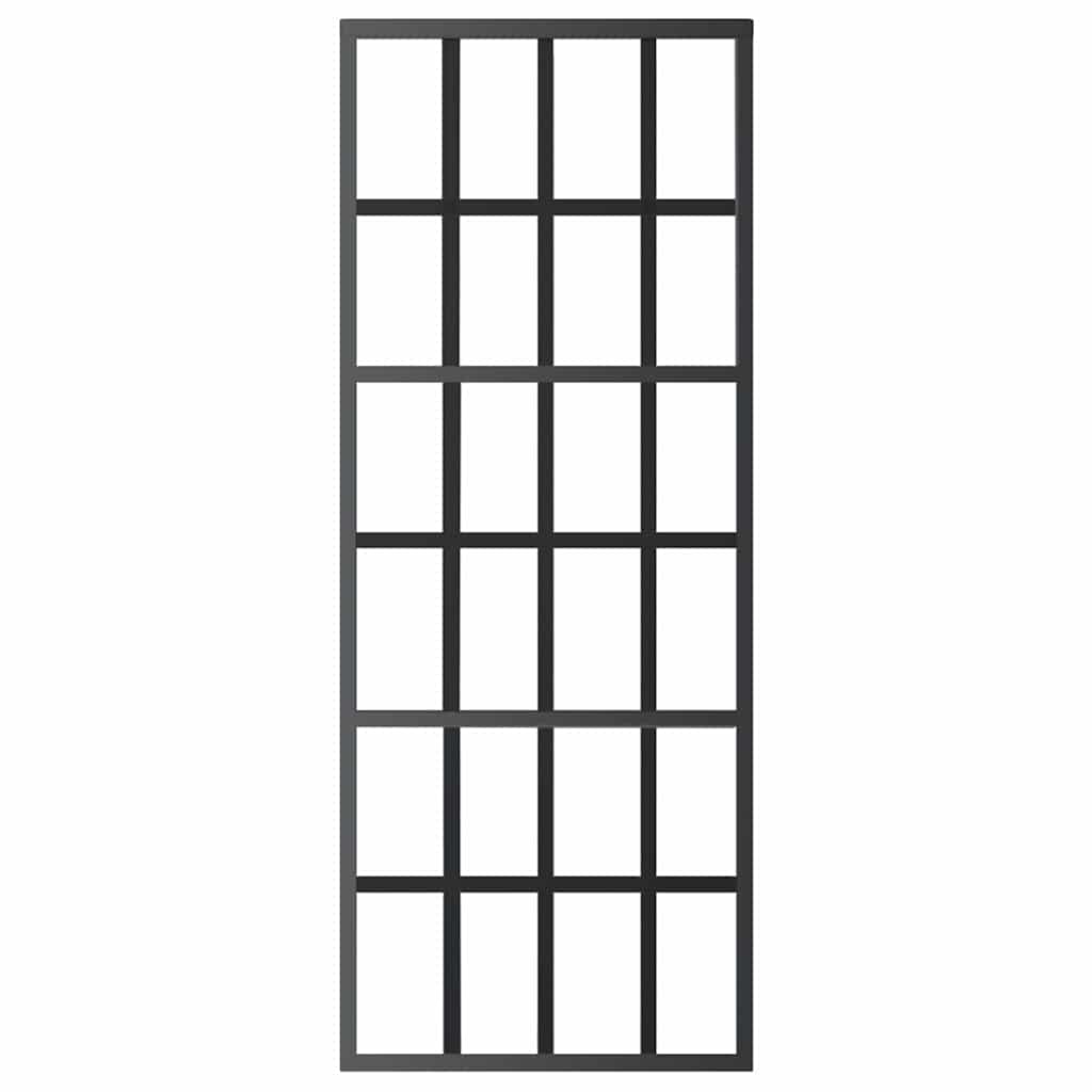 Porta Scorrevole in Vetro ESG e Alluminio 76x205 cm Nera - homemem39