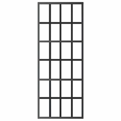 Porta Scorrevole in Vetro ESG e Alluminio 76x205 cm Nera - homemem39