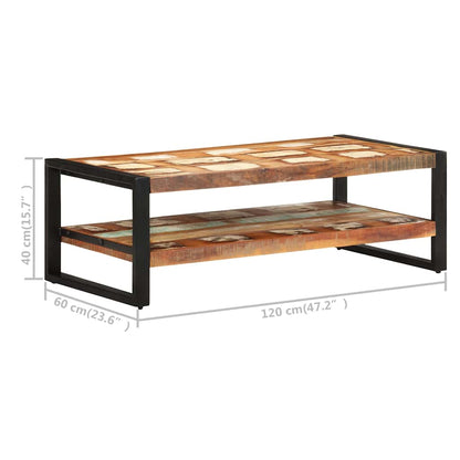 Tavolino da Salotto 120x60x40 cm in Legno Massello di Recupero