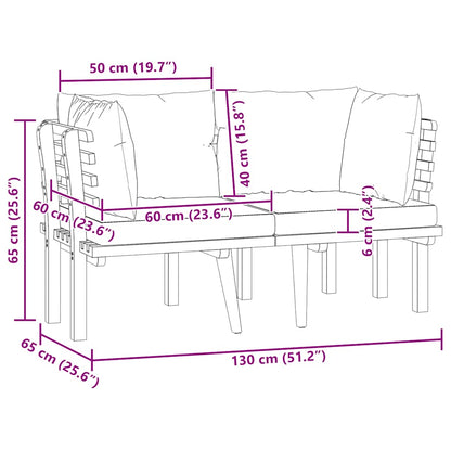Divano da Giardino a 2 Posti e Cuscini Legno Massello di Acacia - homemem39
