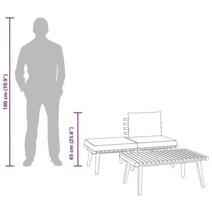 Set Divani da Giardino 3 pz con Cuscini in Massello di Acacia - homemem39