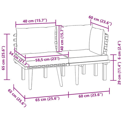 Set Divani da Giardino 2 pz con Cuscini in Massello di Acacia - homemem39