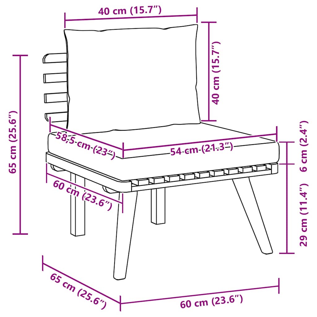 Set Divani da Giardino 2 pz con Cuscini in Massello di Acacia - homemem39