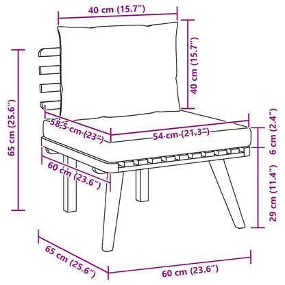 Set Divani da Giardino 2 pz con Cuscini in Massello di Acacia - homemem39