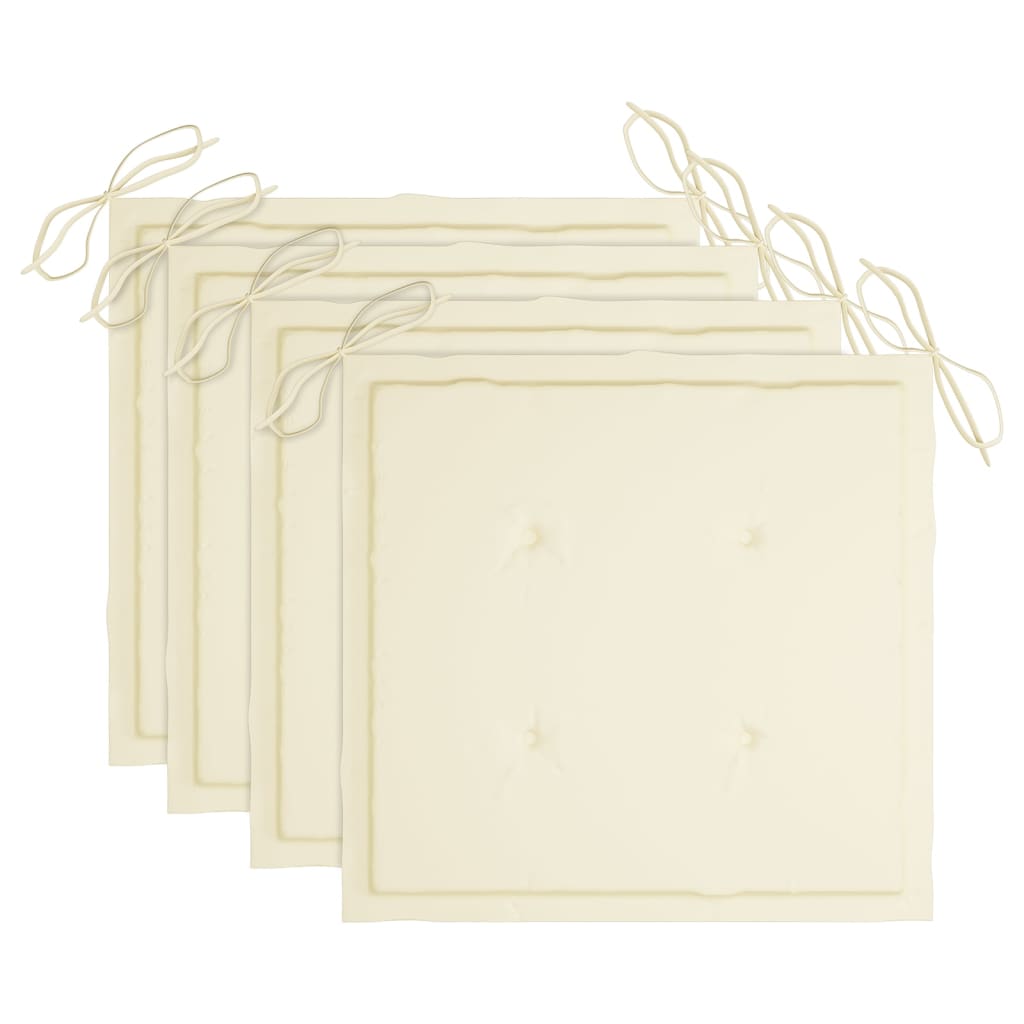 Sedie da Giardino 4 pz con Cuscini in Legno Massello di Teak - homemem39