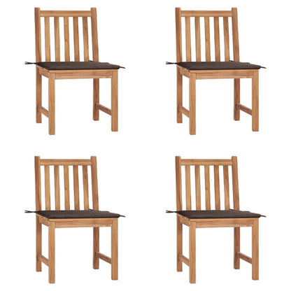 Garden Chairs 4 pcs with Cushions in Solid Teak Wood