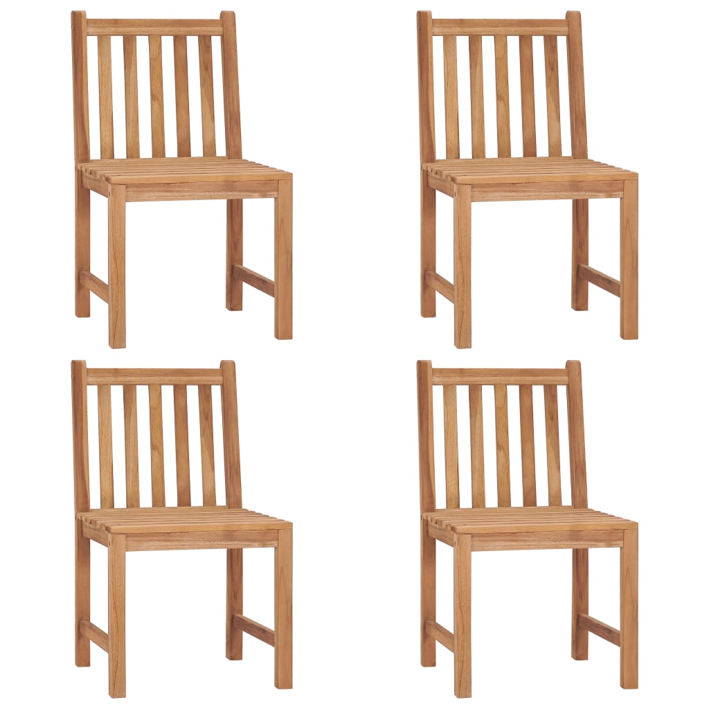 Garden Chairs 4 pcs with Cushions in Solid Teak Wood