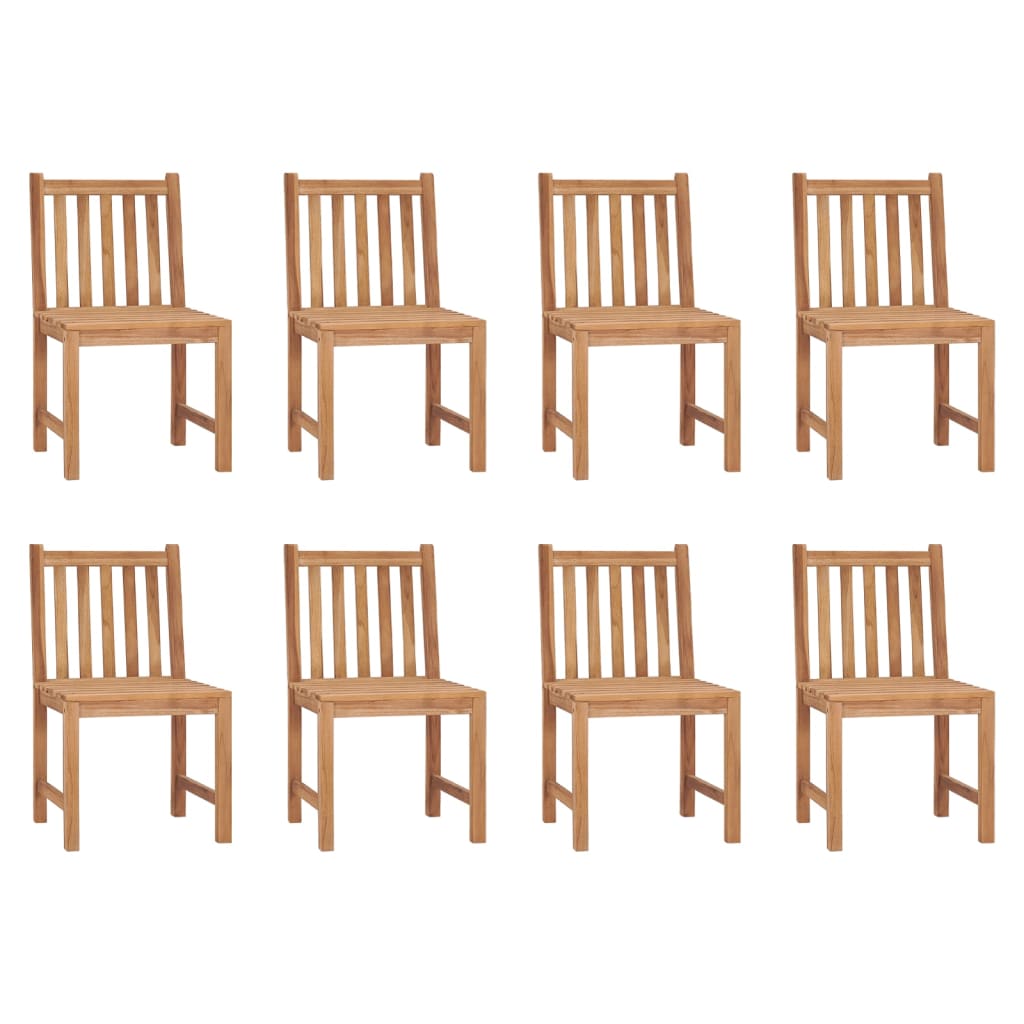 Garden Chairs with Cushions 8 pcs in Solid Teak Wood