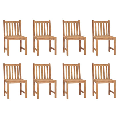 Garden Chairs with Cushions 8 pcs in Solid Teak Wood