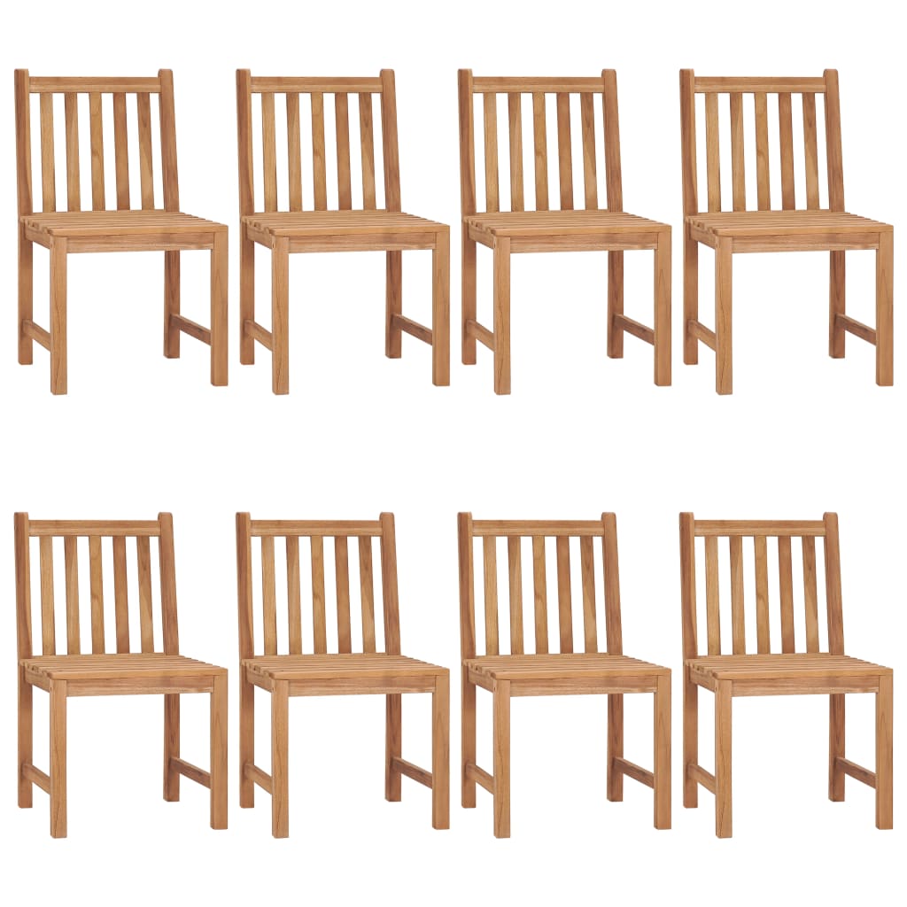 Garden Chairs with Cushions 8 pcs in Solid Teak Wood