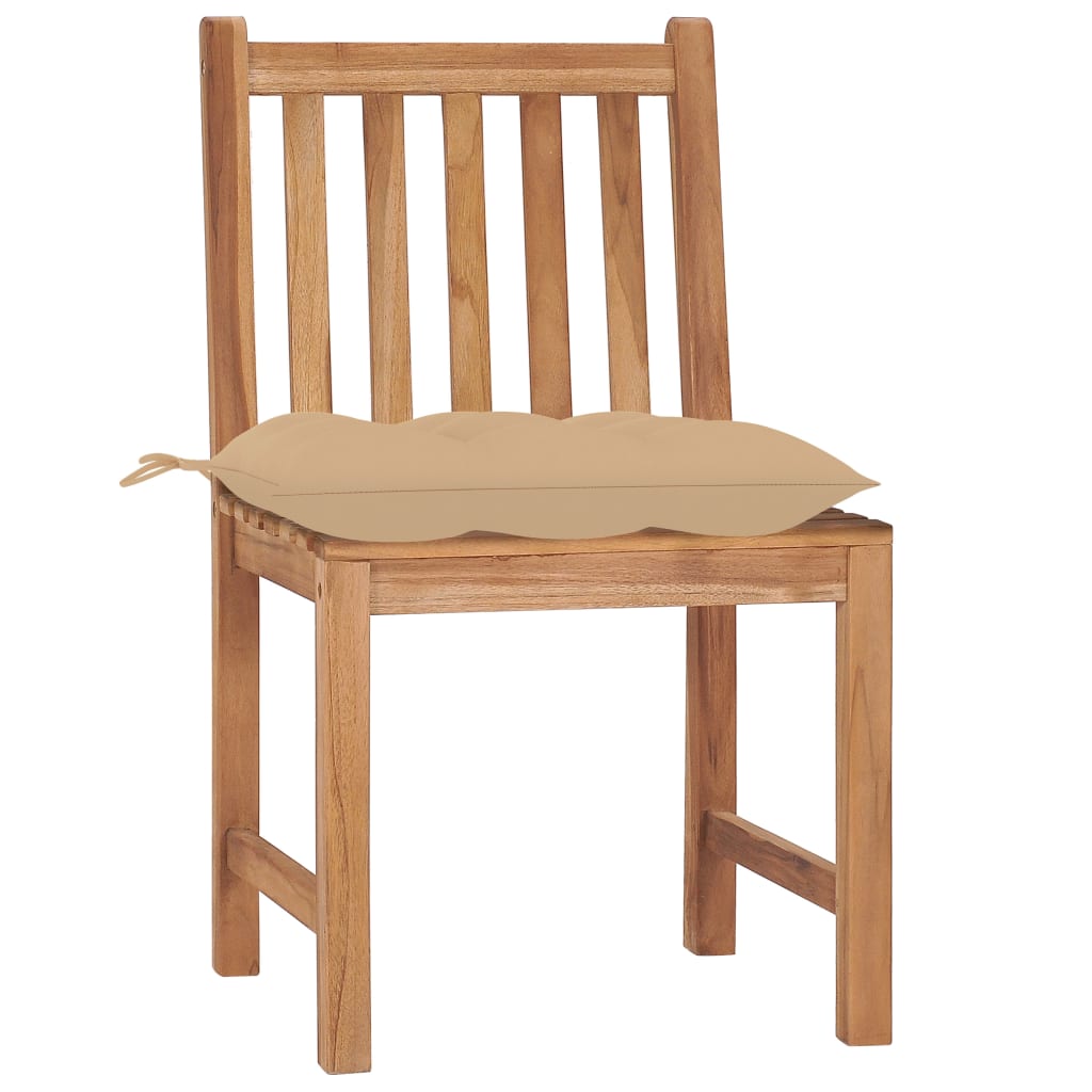 Garden Chairs with Cushions 8 pcs in Solid Teak Wood