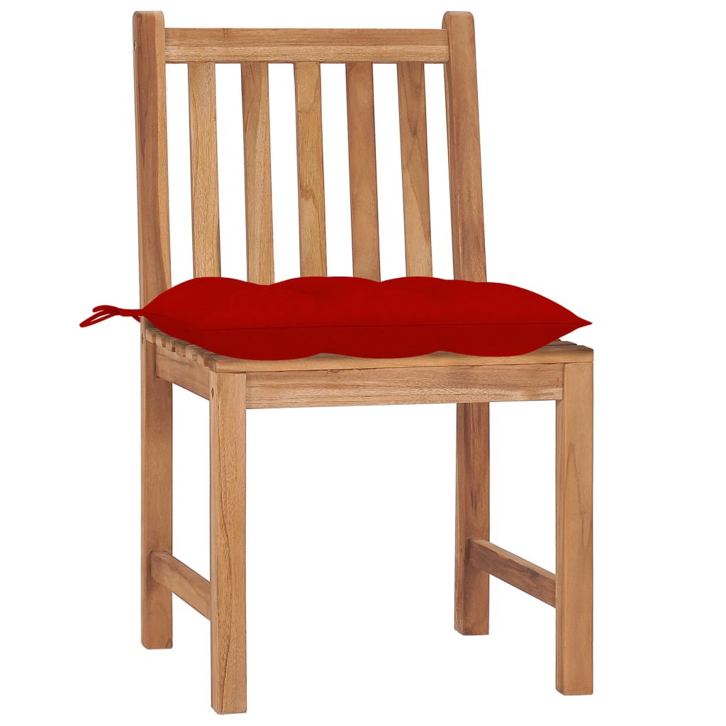 Garden Chairs with Cushions 8 pcs in Solid Teak Wood