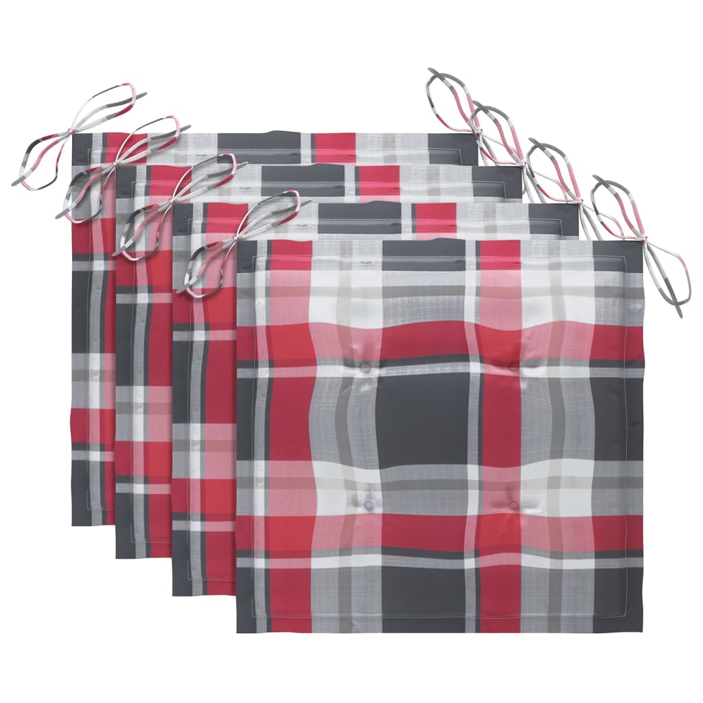 Sedie da Giardino Impilabili 4 pz con Cuscini Massello di Teak - homemem39