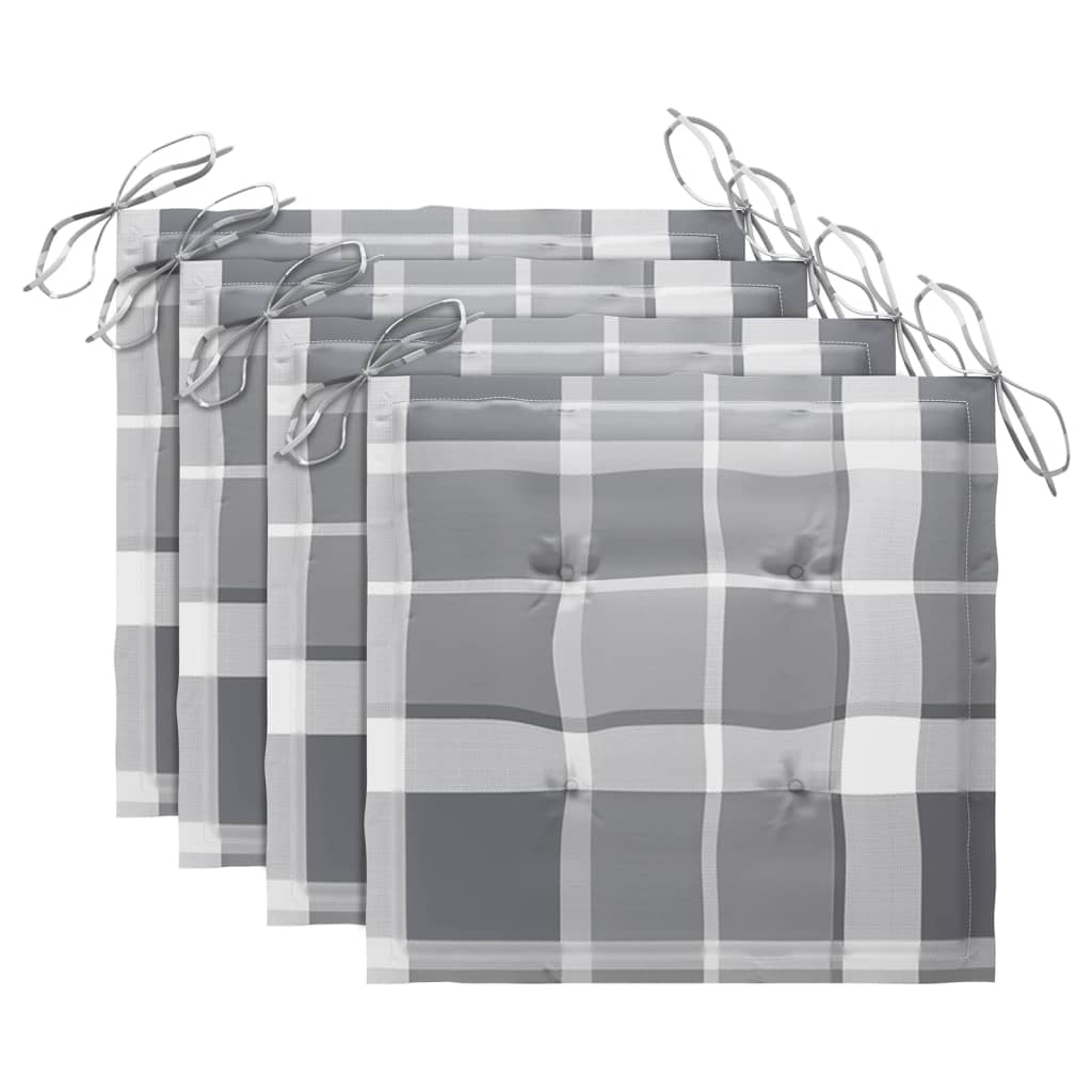 Sedie da Giardino Impilabili 4 pz con Cuscini Massello di Teak - homemem39