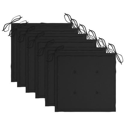 Sedie da Giardino Impilabili con Cuscini 6 pz Massello di Teak - homemem39