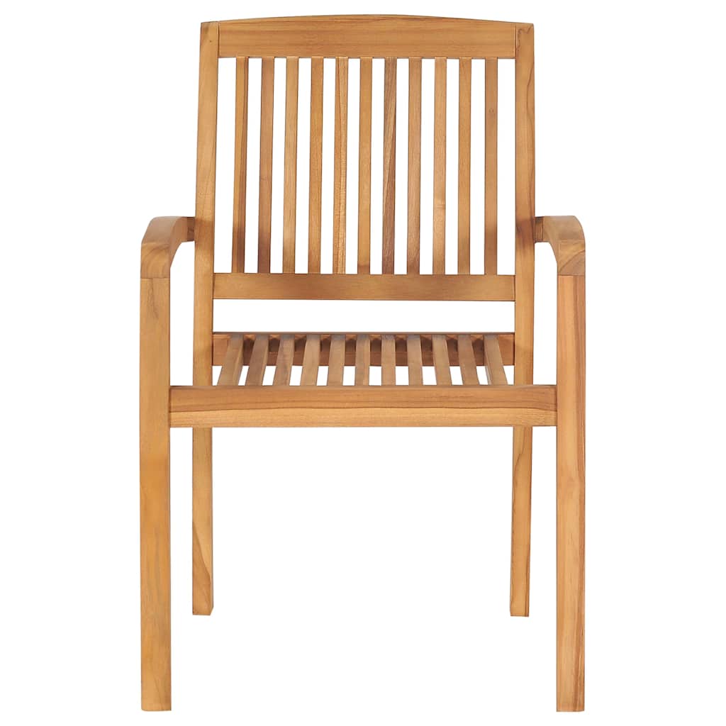 Sedie da Giardino Impilabili 8 pz con Cuscini Massello di Teak - homemem39