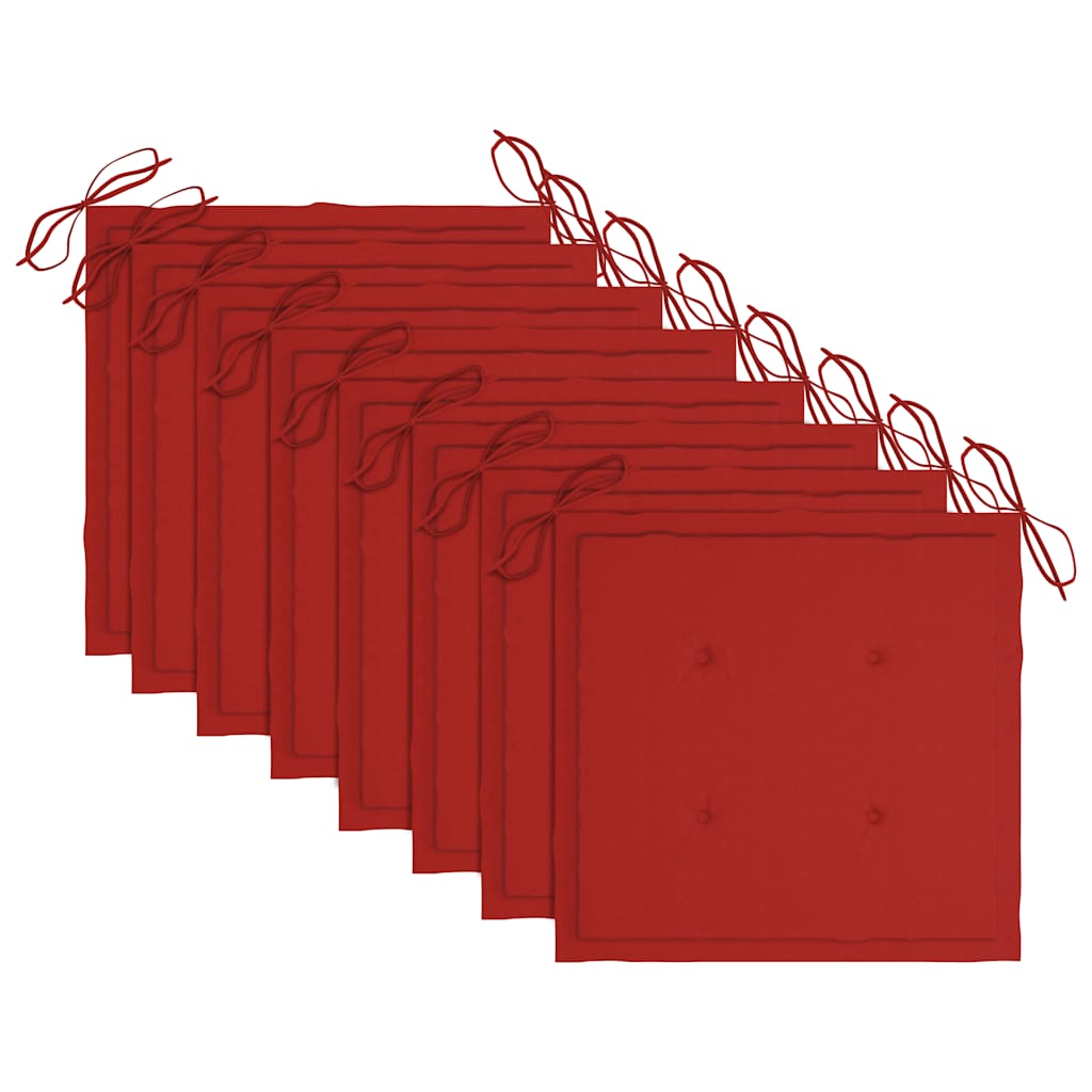 Sedie da Giardino Impilabili 8 pz con Cuscini Massello di Teak - homemem39