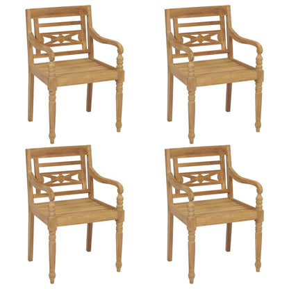 Batavia Chairs with 4 pcs Cushions in Solid Teak Wood