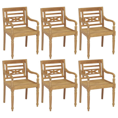 Batavia Chairs with 6 pcs Cushions in Solid Teak Wood